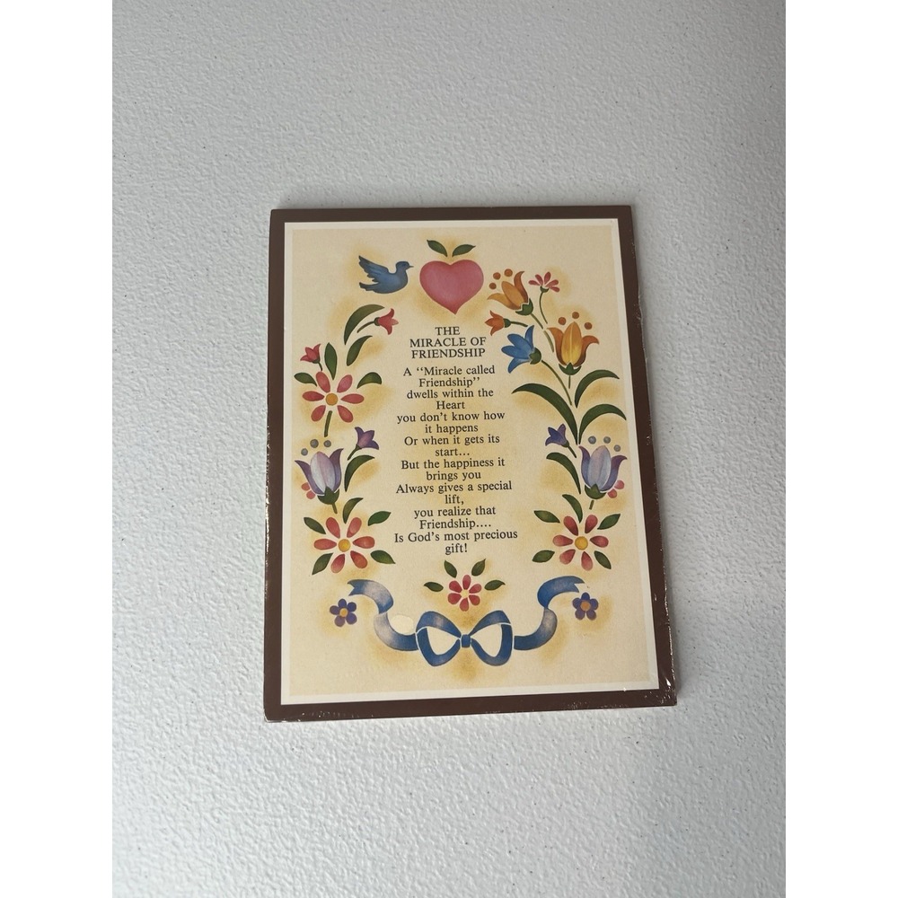 Vtg‎ The Miracles Of Friendship Wall Plaque MCM Decor Floral Friend Gift